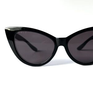 Vintage +1.00 Sun Reader Dead Stock Pointy Black Slanted Cat Eye Reading Glasses